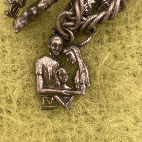 Vintage (Mid-Century) Pewter 10 Commandments Charm Bracelet - Picture 6 of 14